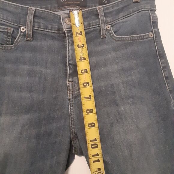 Lucky Brand Jeans Womens 8/29 Mid Rise Super Skinny Ava Dark Wash Distressed - Picture 10 of 11